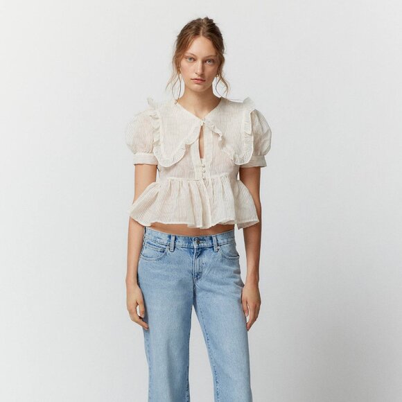 NWT (S) UO Kimchi Blue Collared Blouse - Picture 4 of 9